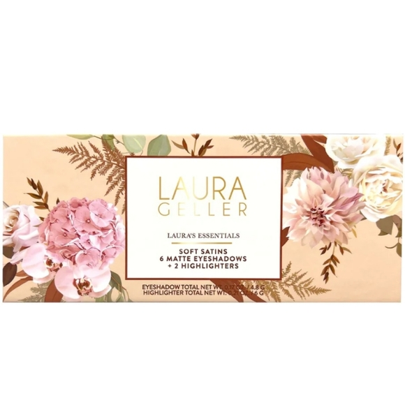 LAURA GELLER LAURA'S ESSENTIALS SOFT SATINS 6 EYESHADOWS+2 HIGHLIGHTERS PALETTE. - Picture 3 of 4